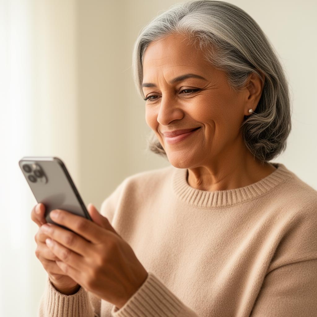 Cliente Cred Money simulando crédito pelo celular com tranquilidade